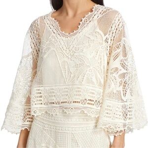 FARM Rio Guipure Lace Blouse Size Small